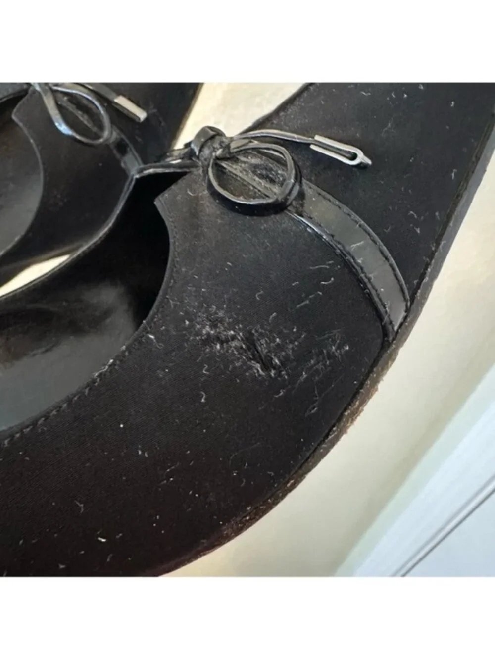 VANELI Vintage Black Bow Detail Women’s Kitten Heel Pumps - Picture 9 of 11
